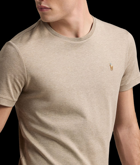Custom Slim Fit Soft Cotton T-Shirt - Beige