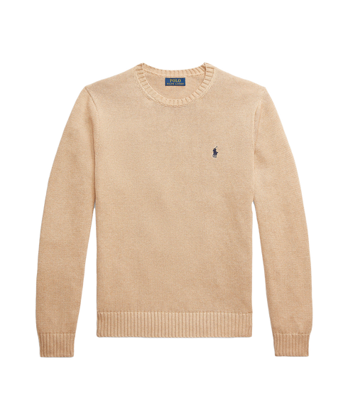 Cotton Crewneck Sweater - Beige