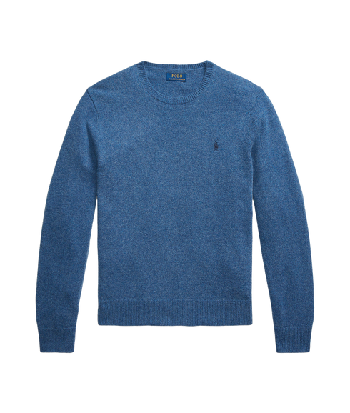 Wool-Cotton Crewneck Sweater - Blue