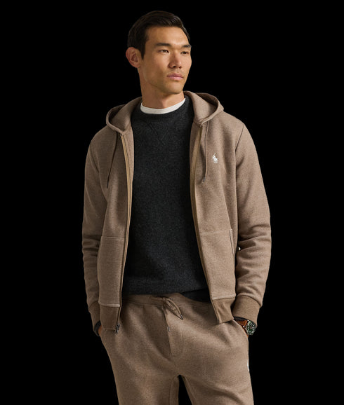 Double-Knit Full-Zip Hoodie - Beige