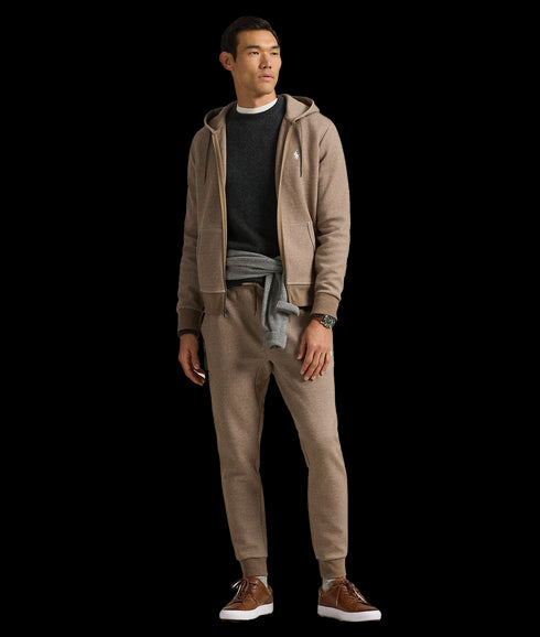 Double-Knit Full-Zip Hoodie - Beige