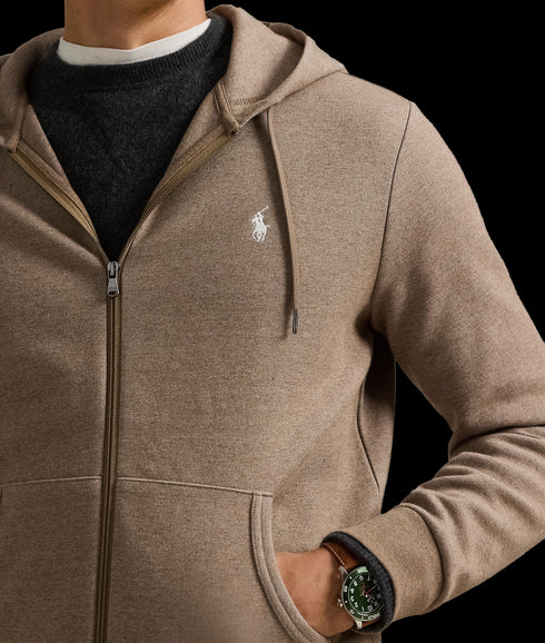 Double-Knit Full-Zip Hoodie - Beige