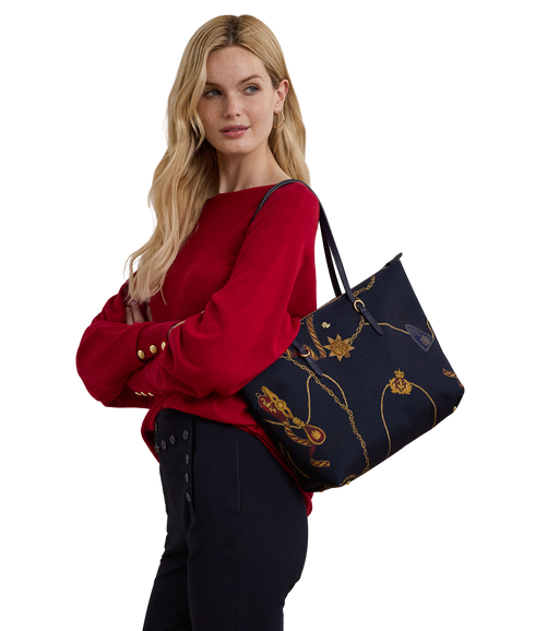 Nylon Medium Keaton Tote Bag - Navy