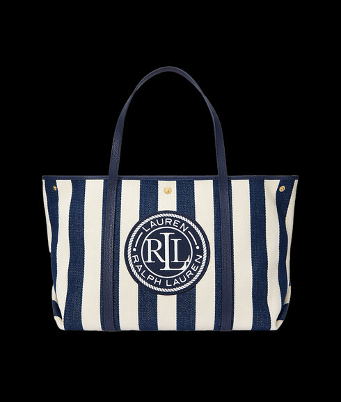 Striped Herringbone Large Emerie Tote - Multi