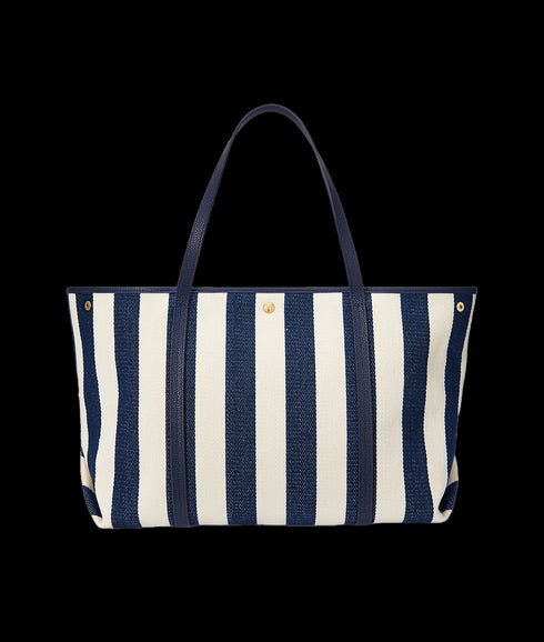 Striped Herringbone Large Emerie Tote - Multi