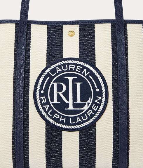 Striped Herringbone Large Emerie Tote - Multi