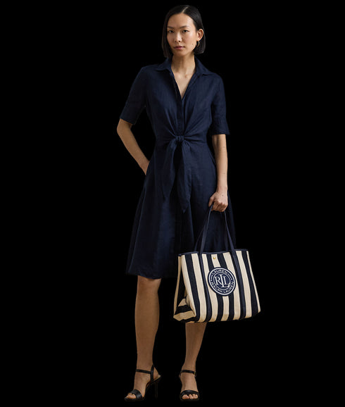 Striped Herringbone Large Emerie Tote - Multi