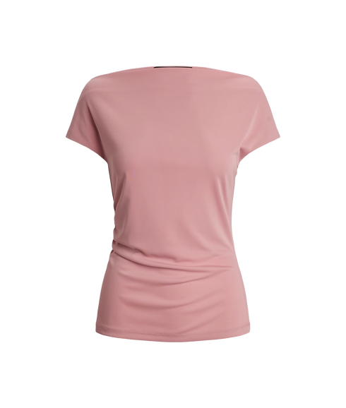 Jersey Asymmetrical Off-the-Shoulder Top - Rose Mauve