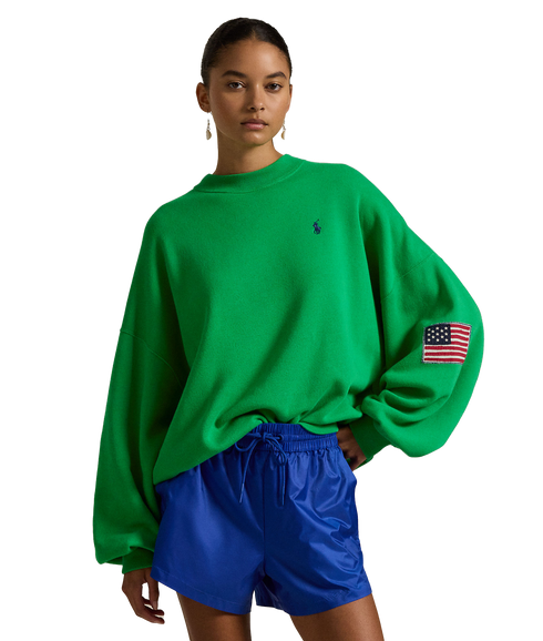 Oversize Logo Fleece Crewneck - Green