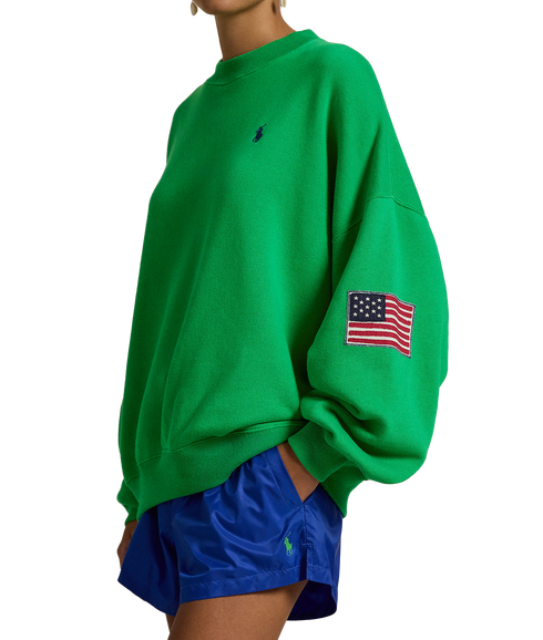 Oversize Logo Fleece Crewneck - Green