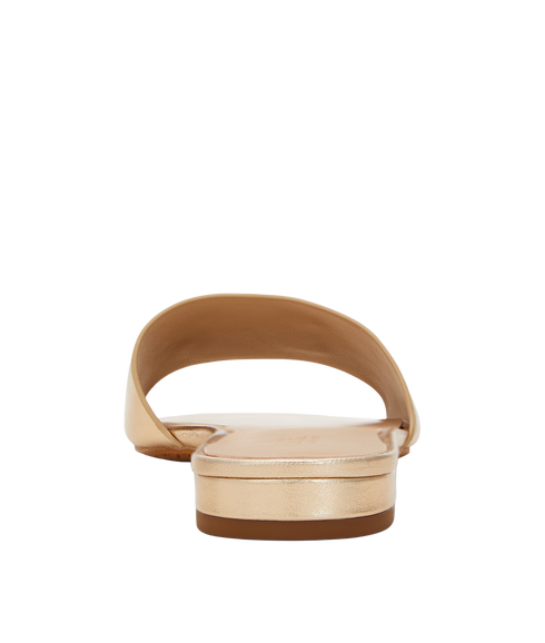 Everley Metallic Leather Slide Sandal - Platinum