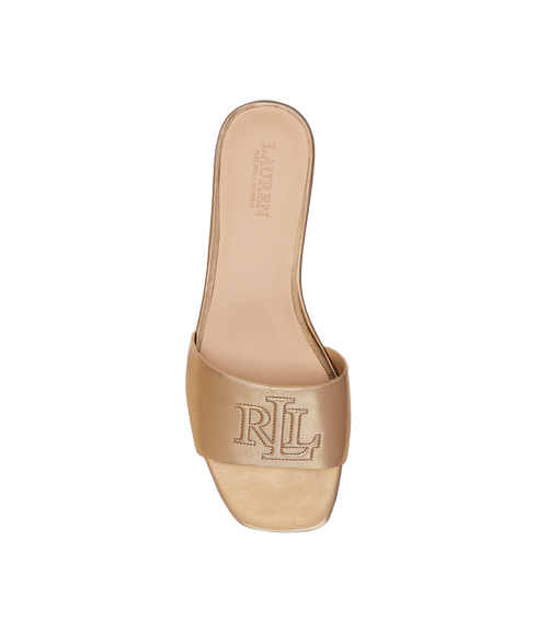 Everley Metallic Leather Slide Sandal - Platinum