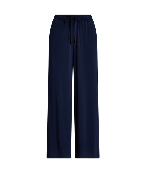 Jersey Wide-Leg Drawstring Pant - Navy