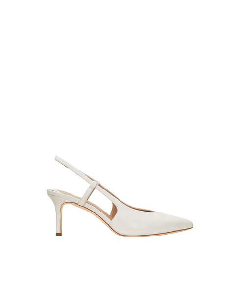 Khloe Nappa Leather Slingback Pump - White