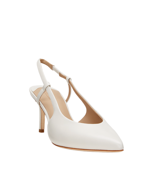 Khloe Nappa Leather Slingback Pump - White