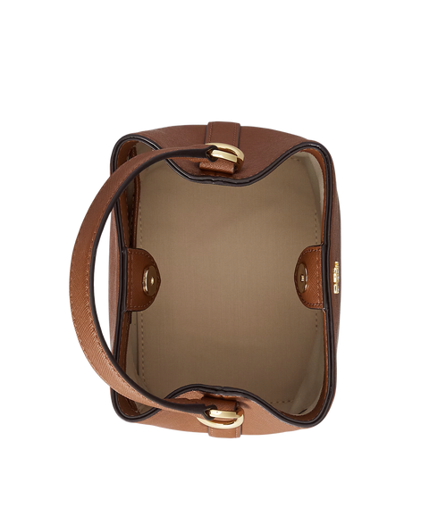 Crosshatch Leather Reese Bucket Bag - Lauren Tan