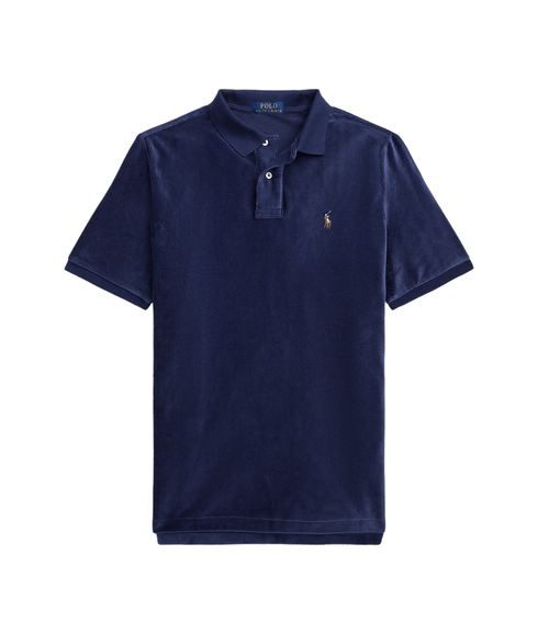 Classic Fit Knit Corduroy Polo Shirt - Navy