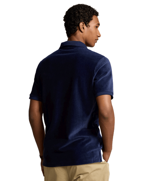 Classic Fit Knit Corduroy Polo Shirt - Navy