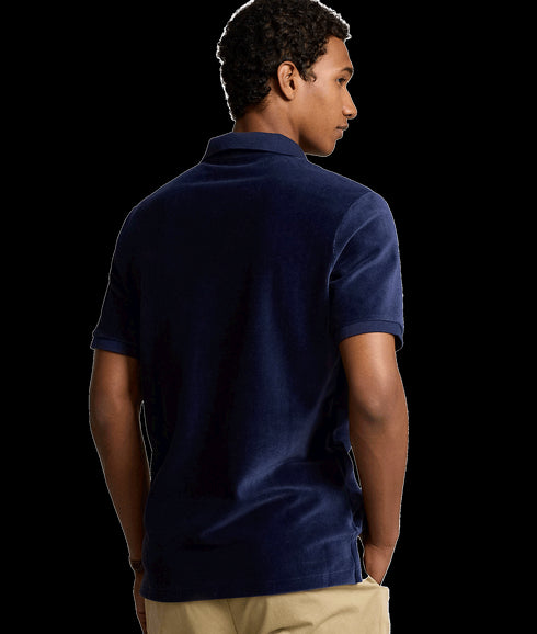 Classic Fit Knit Corduroy Polo Shirt - Navy