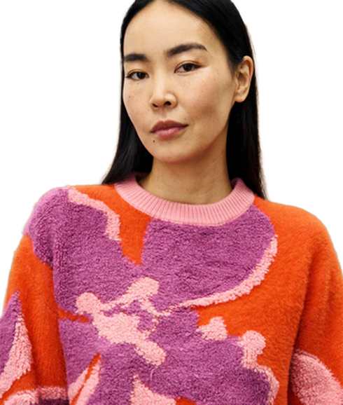 Floral Sweater - Orange