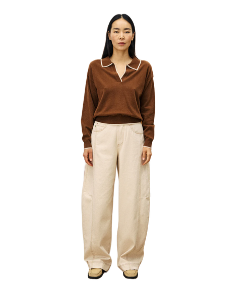 Rugby Style Sweater - Marron Glace