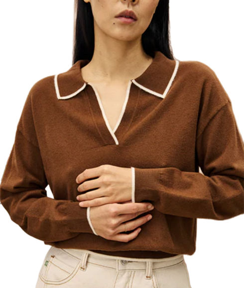 Rugby Style Sweater - Marron Glace