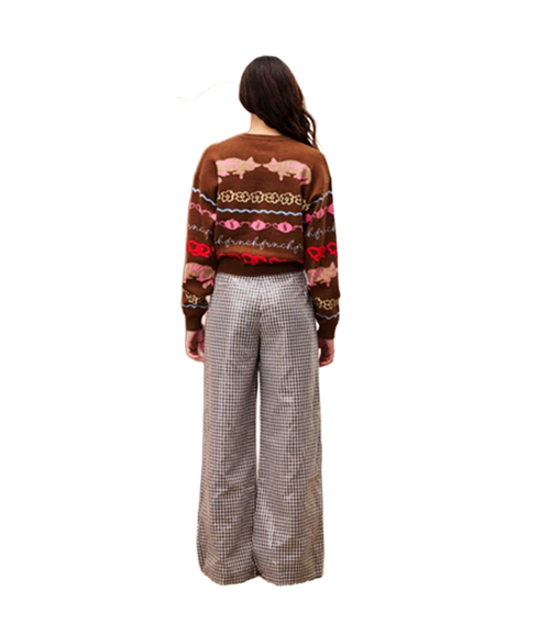 Fun Cat Cardigan - Marron Glace