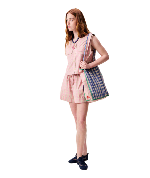 Gingham Gilet - Rose