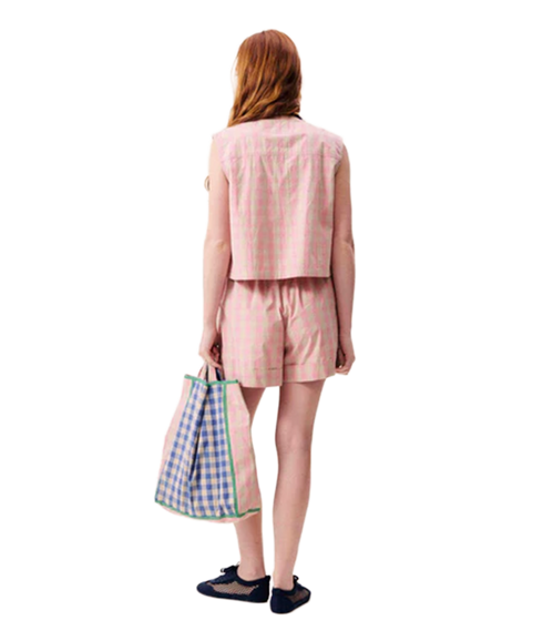 Gingham Gilet - Rose