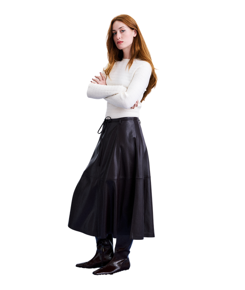 Pleather Skirt - Brown