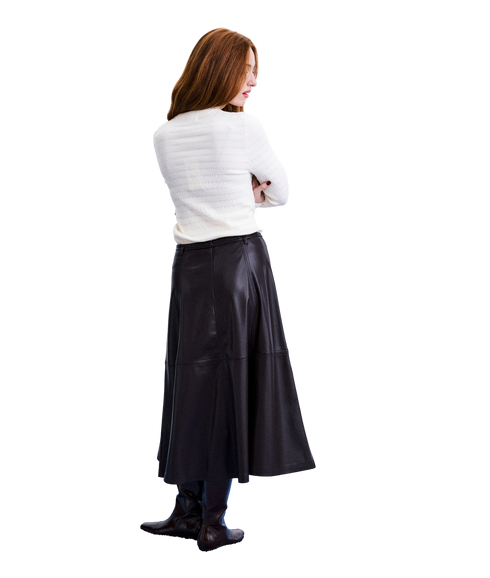 Pleather Skirt - Brown