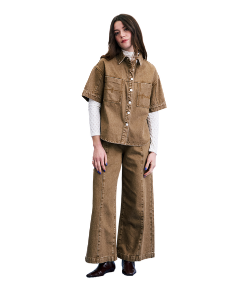 Wide Leg Jean - Brown