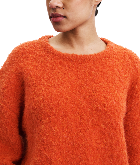 Plain Round Neck Jumper - Orange