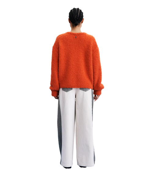 Plain Round Neck Jumper - Orange