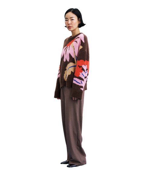 Flower Knit Jumper - Brown