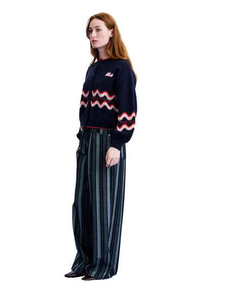 Zig Zag Cardigan - Marine