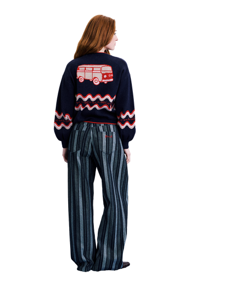Zig Zag Cardigan - Marine