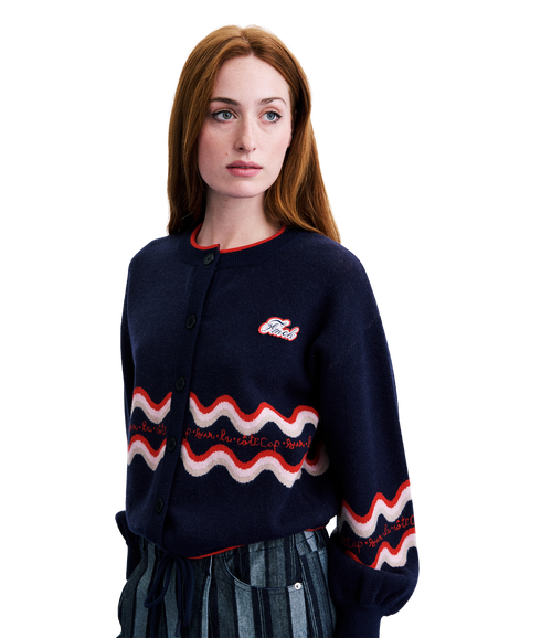 Zig Zag Cardigan - Marine