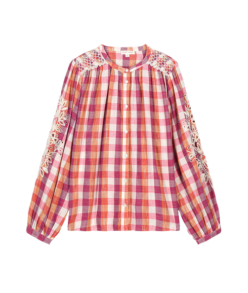 Shirt Jeanne - Cream Sunset Checks