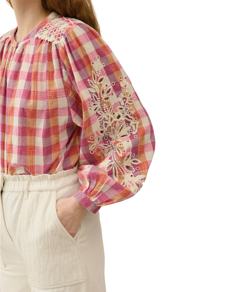 Shirt Jeanne - Cream Sunset Checks