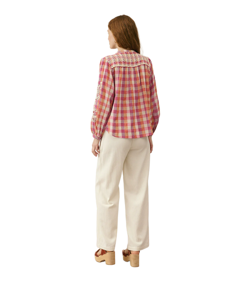 Shirt Jeanne - Cream Sunset Checks