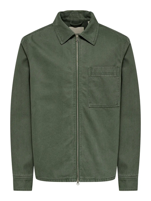 Ray Washed Zip Jacket 0277 - Green