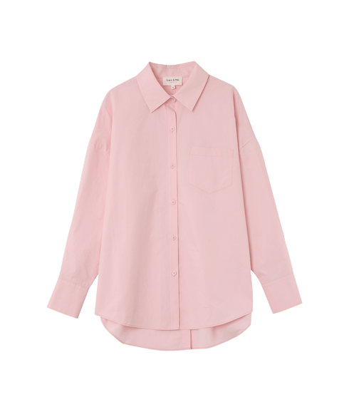 Nesrine Oversized Cotton Shirt - Pink