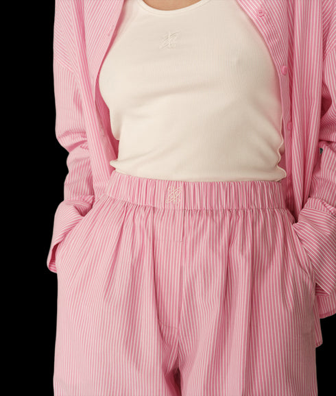 Elastic Waist Stripe Trouser - Rose