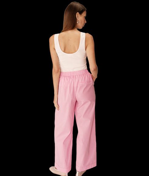 Elastic Waist Stripe Trouser - Rose
