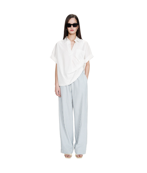 Volute Stripe Trouser - Bleuet