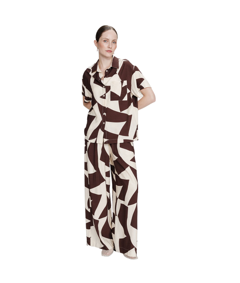 Veni Print Trouser - Chocolat
