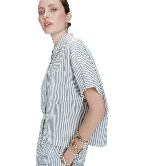 Vercia Stripe Shirt - Bleuet