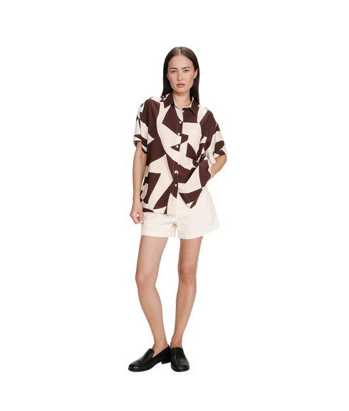 Veil Print Shirt - Chocolat