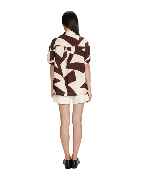 Veil Print Shirt - Chocolat